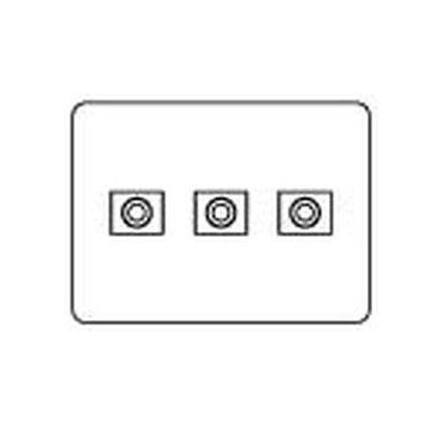 フルカラーモダンプレート3連(電話線プレート)ミルキーホワイト <WN6083W>