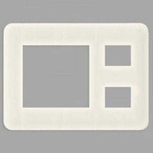 フルカラー2連接穴+2コ用モダンプレート(ミルキーホワイト) <WN8402W>