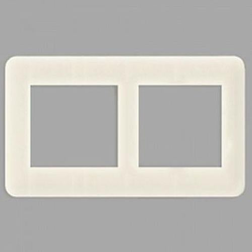 フルカラー2連接穴+2連接穴モダンプレート(ミルキーホワイト) <WN8404W>