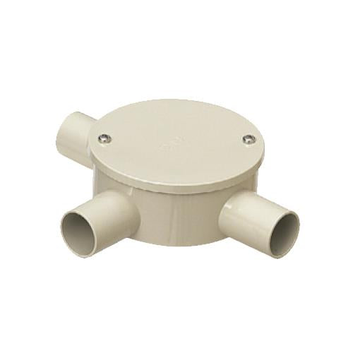 露出用丸形ボックス(カブセ蓋)1方出~4方出(防水タイプ) <PVM-3KP>