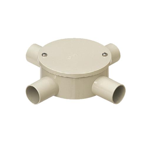 露出用丸形ボックス(カブセ蓋)1方出~4方出(防水タイプ) <PVM-4KP>