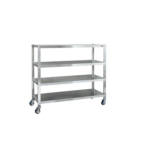 ステンレスサカエキャスターラック(ゴムキャスター付・SUS430)