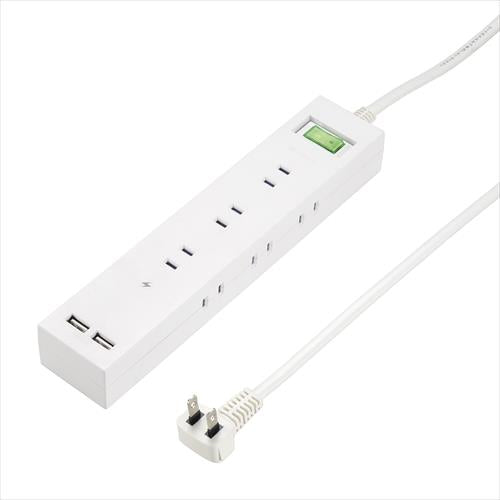 3方向から挿せる9個口USBタップホワイト