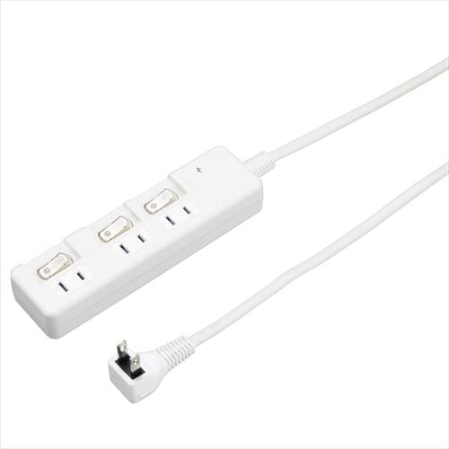 雷ガード付3個口節電タップ2mホワイト