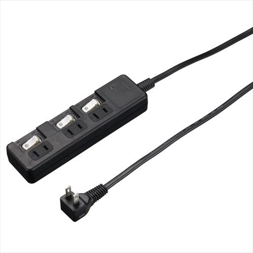 雷ガード付3個口節電タップ2mブラック