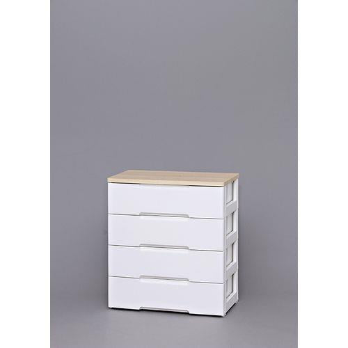 ウッドトップチェスト ホワイト/ペアー