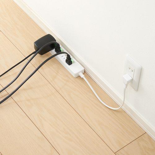 4個口節電タップ1mホワイト