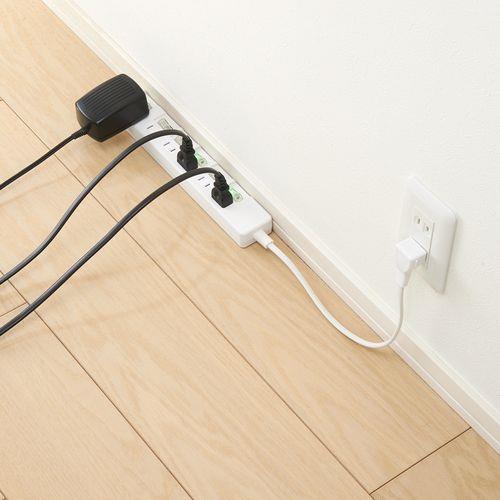 6個口節電タップ2mホワイト
