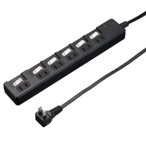 雷ガード付6個口節電タップ3mブラック