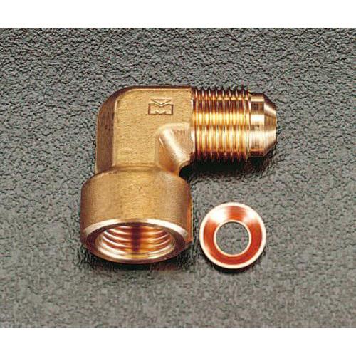 F1/4”×F1/4” フレアーエルボ(銅パッキン付)
