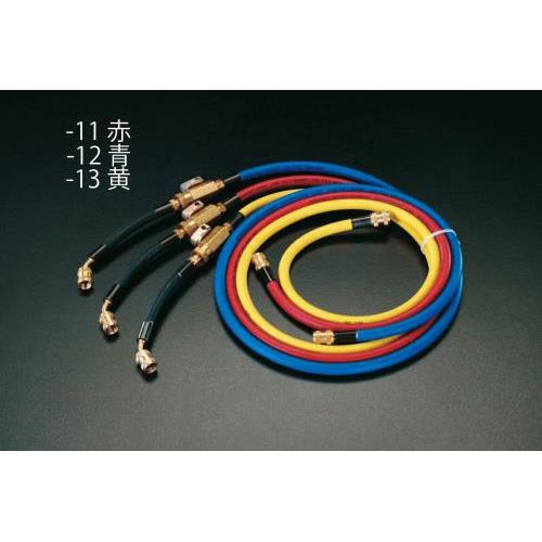120cm/赤 (R410A)ボールバルブ付チャージングホース