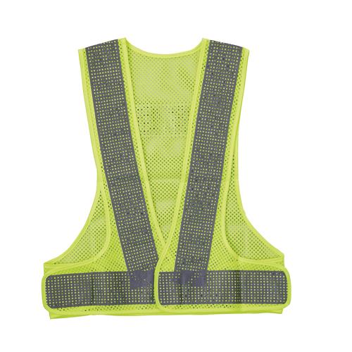 メッシュ反射ベスト 反射幅70mmタイプ 蛍光イエローメッシュ地/シルバー反射 軽涼メッシュベスト70-KY(蛍光イエロー/シルバー)