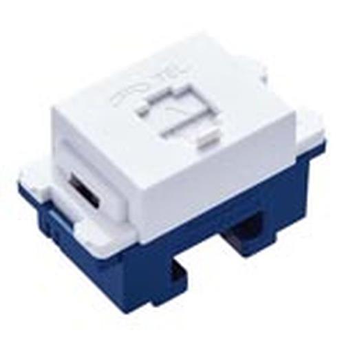 SO-STYLEシリーズ 埋込テレホンモジュラジャック 6極2心 フル端子 マットセラミックホワイト