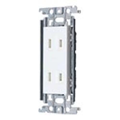 コスモシリーズワイド21 埋込扉付ダブルコンセント 金属枠付 ホワイト