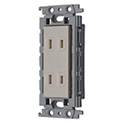 コスモシリーズワイド21 埋コスモシリーズワイド21 込扉付ダブルコンセント 絶縁枠付 ベージュ