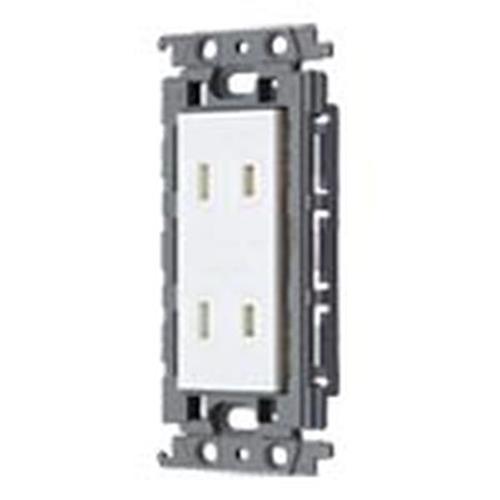 コスモシリーズワイド21 埋込扉付ダブルコンセント 絶縁枠付 ホワイト