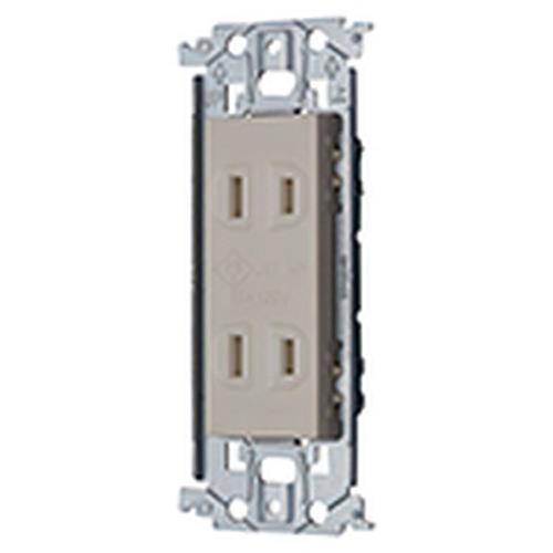 アドバンスシリーズ 埋込扉付ダブルコンセント 金属枠付 ベージュ