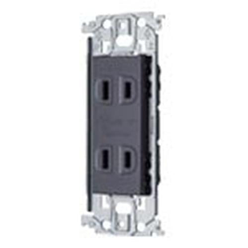 アドバンスシリーズ 埋込扉付ダブルコンセント 金属枠付 グレー