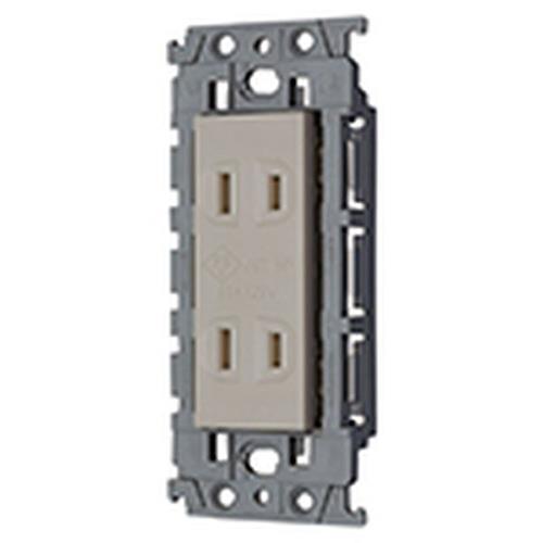 アドバンスシリーズ 埋込扉付ダブルコンセント 絶縁枠付 ベージュ