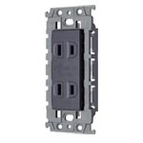 アドバンスシリーズ 埋込扉付ダブルコンセント 絶縁枠付 グレー