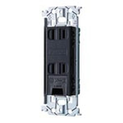 SO-STYLEシリーズ 埋込アースターミナル付ダブルコンセント 金属枠付 ブラック