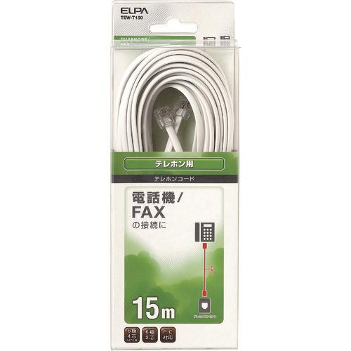 ELPA テレホンコード6極2/4芯 15m