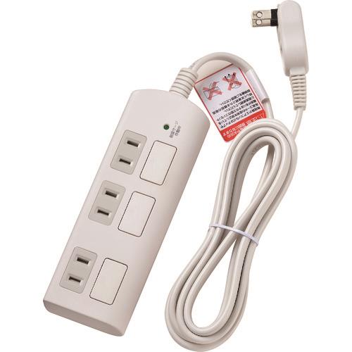 ELPA 耐雷フラットスイッチ付タップ3P2m