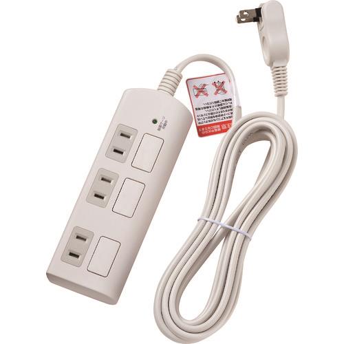 ELPA 耐雷フラットスイッチ付タップ3P3m