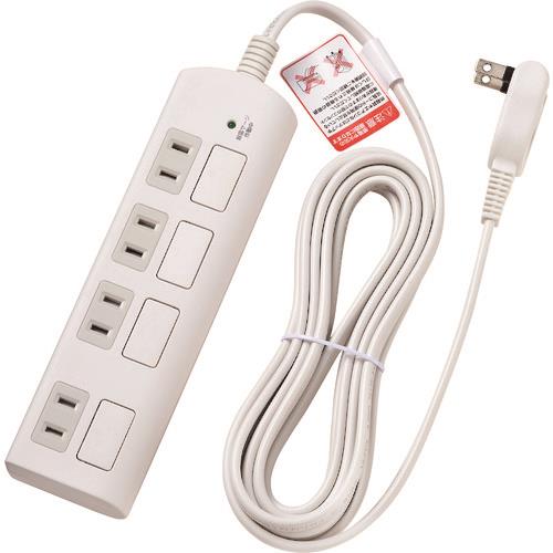 ELPA 耐雷フラットスイッチ付タップ4P3m