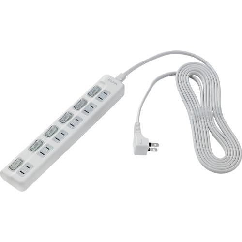 ELPA LEDランプ スイッチ付タップ6P3m上