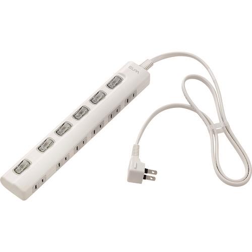 ELPA LEDランプ スイッチ付タップ6P1m横