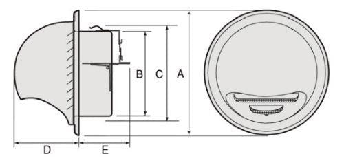 JAPPY ステン丸型フード付ガラリ