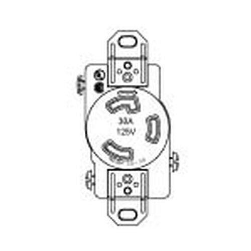 【受注生産品】輸出機器用接地2P30A125V引掛埋込コンセント 黒