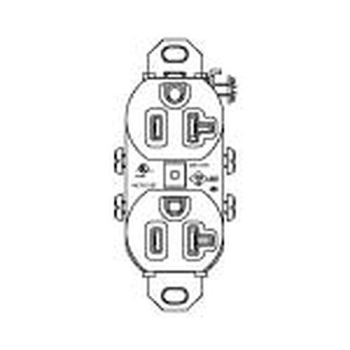 輸出機器用 接地2P20A125V埋込ダブルコンセント 黒 【受注生産品】 WCF62120B