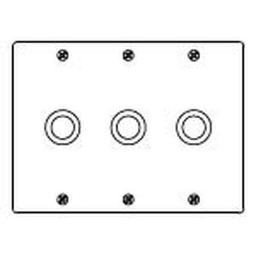 【受注生産品】ステンレスプレート 電話線プレート 3連