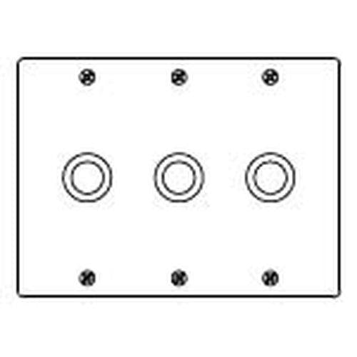 【受注生産品】ステンレスプレート 大穴電話線プレート 3連