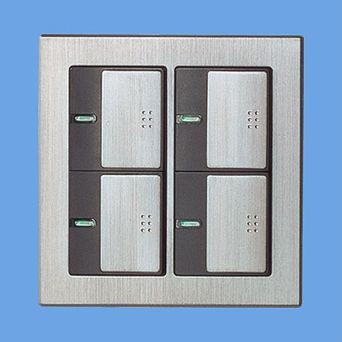 【受注生産品】グレーシアシリーズ スクエア スイッチプレート2連用 シルバーグレー