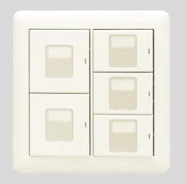 2連5個用(マーク付片切スイッチ)(PW色) スイッチ組み合わせ