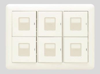 3連6個用(マーク付片切スイッチ)(PW色) スイッチ組み合わせ