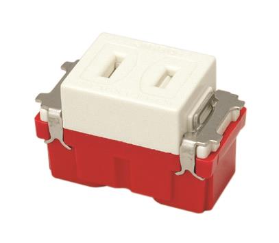 扉付シングルコンセント(PW色)