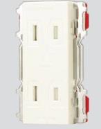 扉付ダブルコンセント(PW色)