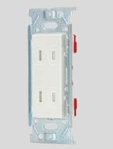 扉付ダブルコンセント(PW色)