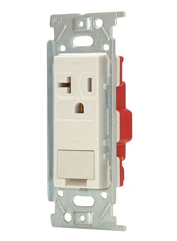 埋込アースターミナル付 15A・20A 兼用接地コンセント(PW色)