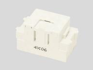 電話用 埋込モジュラジャック 薄形 6極2心用(PW色)