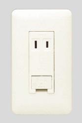 アースターミナル付 シングルコンセント(PW色) コンセント組み合わせ