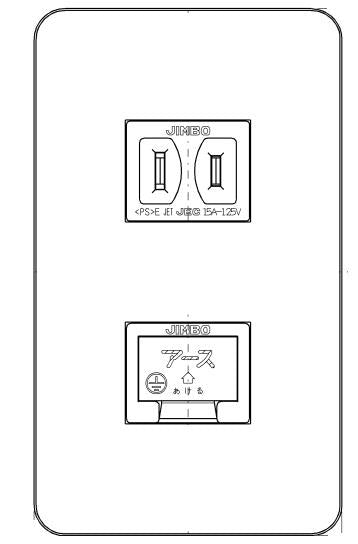 ライトベージュ色 アースターミナル付 シングルコンセント コンセント組み合わせ例