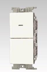 Jワイドスリム 1連2個用(片切ガイド+3路スイッチ)(PW色)