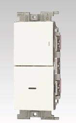 Jワイドスリム 1連2個用(片切+片切チェック用スイッチ低ワット用)(PW色)