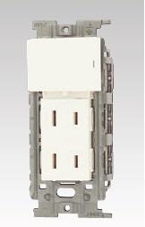 Jワイドスリム 1連3個用(片切スイッチ&ダブルコンセント)(PW色)