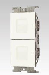 Jワイドスリム 1連2個用(マーク付片切スイッチ)(PW色)